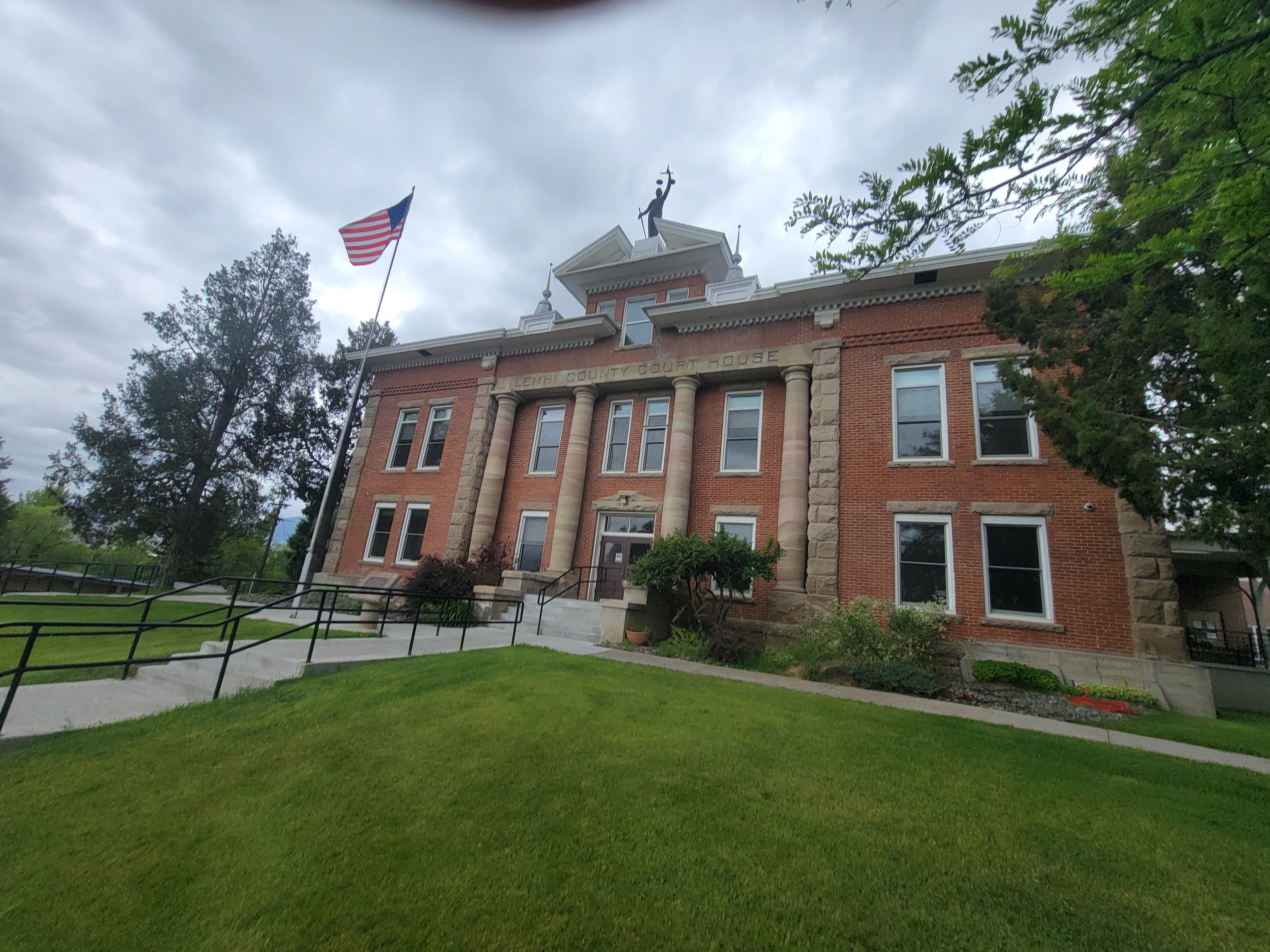 Historic Lemhi County Courthouse in Salmon, Idaho, where criminal and civil court proceedings are held.